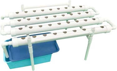 Шаровий набір для гідропонічного вирощування з 36 посадковими місцями, системи вирощування рослин без ґрунту з ПВХ з водяним насосом. Набір для гідропонічного вирощування для вирощування овочів і фруктів на балконах, садах, патіо та подвірях., 1-