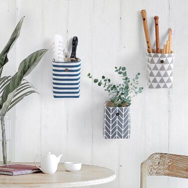 Підвісний кошик для зберігання - комплект з 4 шт. - тканинні кошики з підкладкою - ідеальний кошик для домашнього офісу, коридору, ванної кімнати, органайзер для кемпінгу - 12 x 12 x 17 см (Д x Ш x В)