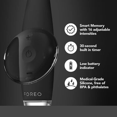 Звукова зубна щітка FOREO, ультрагігієнічна та акумуляторна, силіконова та полімерна щетина, насадка для щітки термін служби 6 місяців, 16 інтенсивностей, 365 застосувань на, 3