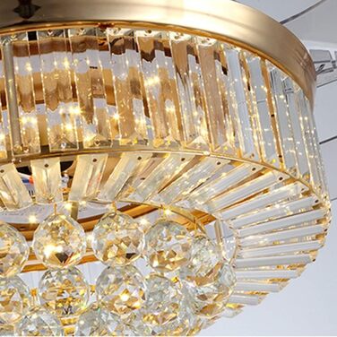 Тихий вентилятор лампа кришталевий стельовий вентилятор зі світлодіодним світлом висувні лопаті вентилятор люстра стельовий вентил