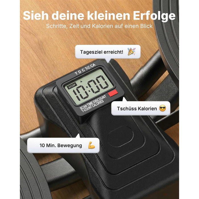 Степер MERACH U-подібної форми з низьким навантаженням та 3D-рухом, тихий велотренажер із РК-дисплеєм для відображення часу, кроків та калорій, нековзні педалі, компактний для дому та квартири 2511