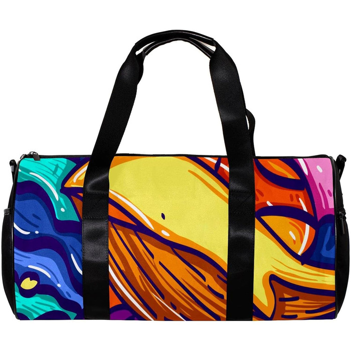 Спортивна сумка, маленька дорожня сумка, сумка для йоги, барвисте мистецтво, абстрактні кити, сумка для фітнесу на відкритому повітрі, ручна поклажа