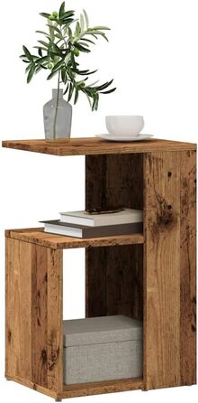 Журнальний столик, імітація переробленої деревини, 36x30x56 см, інженерна деревина, стіл для зберігання речей, столик для дивана, стіл для вітальні, акцентний столик, столик з лампою, маленький столик