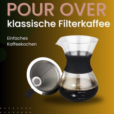 Кавоварка 400 мл, кавоварка, кавоварка для фільтрованої кави, постійний фільтр, крапельний заварювач кави