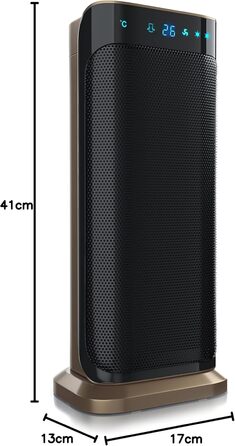 Керамічний обігрівач для ванної кімнати з дистанційним керуванням - Енергозберігаючий, тихий - Швидкий обігрівач з функцією коливання - 2 режими нагріву - Таймер - Сертифіковано GS A Золото