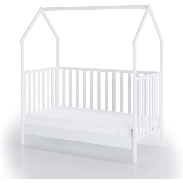 Дитяче ліжко-будиночок FabiMax Соня, 70x140 см (біле, 140x70 см) (класичний матрац)