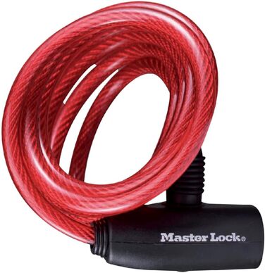 Тросовий замок Master Lock для велосипеда, ключ, сталевий трос 1,8 м, водонепроникний, 3 шт., 8127EURTRI - Використовуйте з усіма типами велосипедів, колясок та іншого спортивного спорядження
