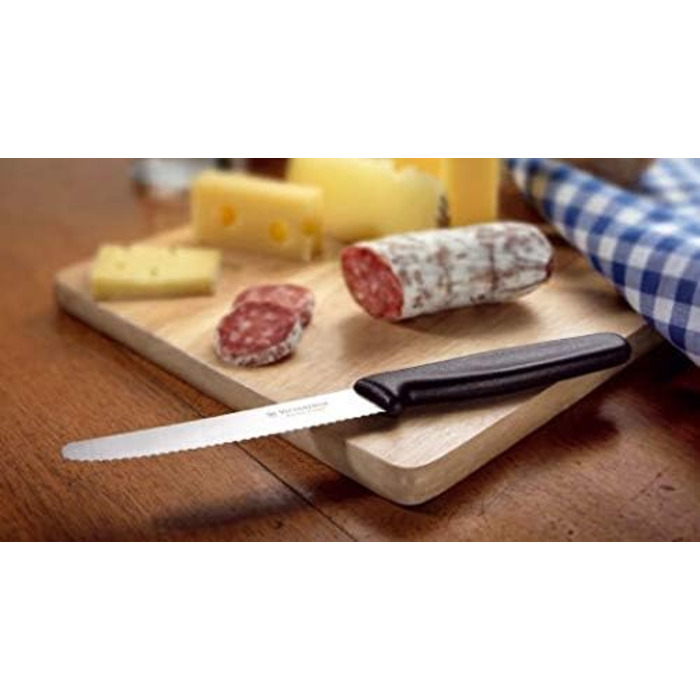 Ніж для помідорів Victorinox Swiss Classic Tomato, Ніж для закусок, 6 шт. , Гостре лезо, зубчастий край, 11 см, Нержавіюча сталь,
