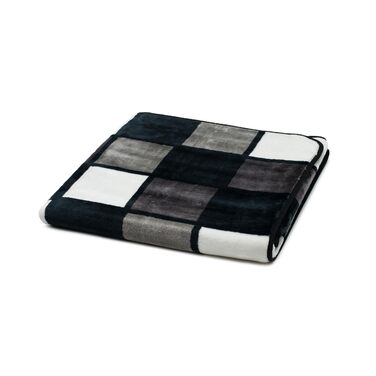 М&39яка ковдра, на дотик кашемір, висока щільність тканини 500 г/м, Antigua, 150 x 200 см - Антрацит/Чорний/Біло-сірий