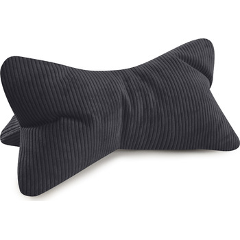 Подушка для читання MAGMA INGA, вельветовий вигляд, антрацитовий колір, 42 см x 22 см, ергономічна форма для підтримки шиї або попереку, гнучка опора для книг, електронних книг або планшетів