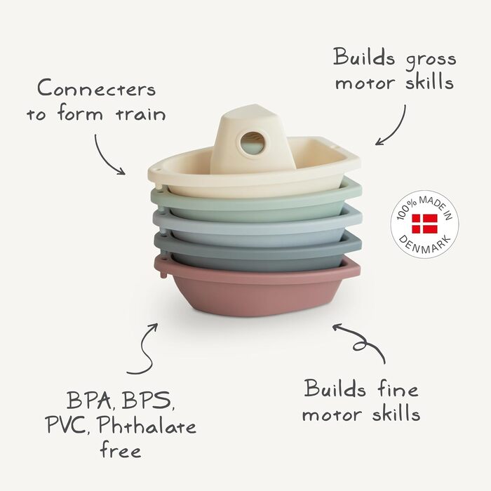 Іграшка для купання Mushie 5 корабликів для немовлят і дітей від 1 року Іграшка для ванни Іграшка для басейну з ПП пластику для ве