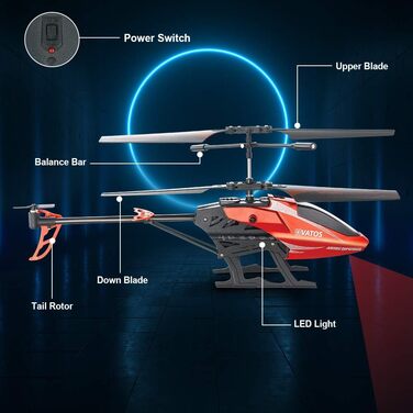 Вертоліт Vatos Helicopter з дистанційним керуванням RC вертоліт Висотна висота хобі літак гіроскоп і світлодіодне світло 3.5-канал