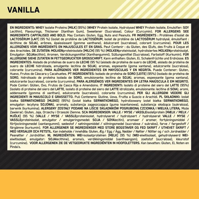 Протеїн Optimum Nutrition Gold Standard 100% Isolate, ваніль, 930 г (31 порція)