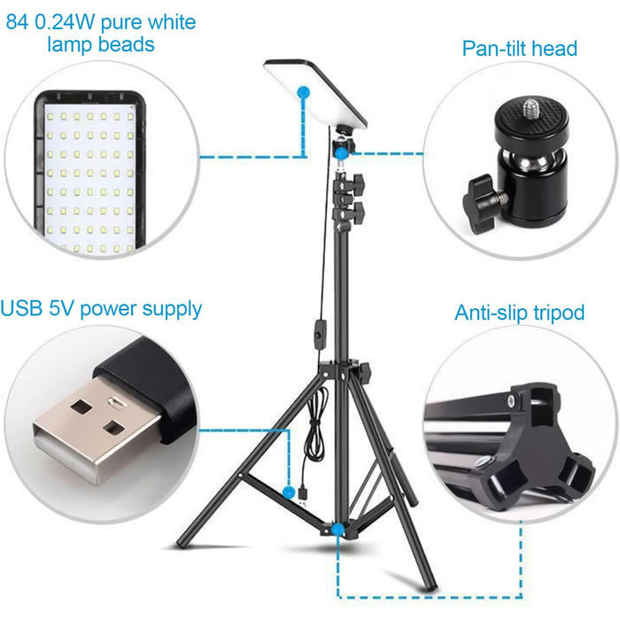 Ліхтар для кемпінгу - робочі ліхтарі з підставкою для кемпінгу Робочий ліхтар високої яскравості, багатофункціональний світлодіодний ліхтар, портативний ліхтар для будівельного майданчика, освітлювальне обладнання для намету, гаража, пляжу