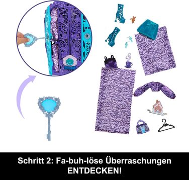 Набір Monster High Secrets Skulltimate, що включає ляльку та аксесуари, Garden Mysteries Twyla із зачарованою шафою та понад 19 сюрпризів для чаювання, таких як одяг для ляльок, HYT74