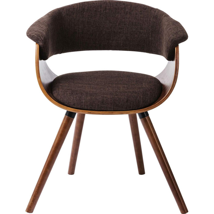 Крісло Kare Design Monaco Nougat, коричневе, 72x58x47 см, обідній стілець, імітація шкіри, ніжки з бука, для їдальні