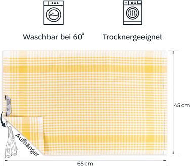 Набір з 10 чайних рушників у клітинку преміум-класу - 100 бавовна - 45x65 см та вішалка - Oeko TEX Standard 100 - Кухонні рушники