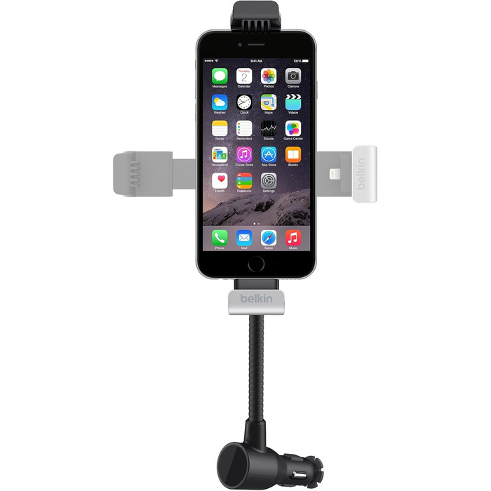 Автомобільний кредл Belkin для зарядки та навігації для iPhone 5/5s/5c, iPhone 6/6s, у комплекті з автомобільним зарядним пристроє