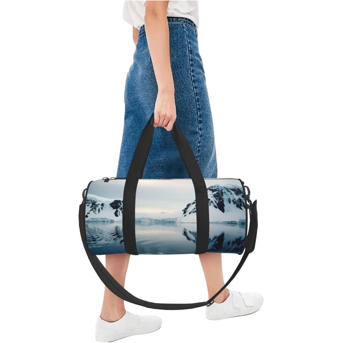 Спортивна сумка, дорожня сумка, принт Антарктичний півострів, чорна, універсальний розмір, сумка на ніч