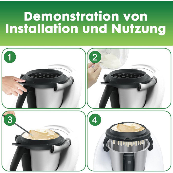 Сито Sptzle Сумісне з аксесуарами Thermomix Tm6, насадка Sptzle для Vorwerk Аксесуари Thermomix з силіконовим скребком, сито Sptzle для кухонного комбайна Швидко підготовлений прес Spaetzle Spaetzle