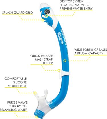 Ласти для снорклінгу для дітей або дитячий комплект для снорклінгу - Унісекс комплект для снорклінгу L/X (34/38) Синій/Білий