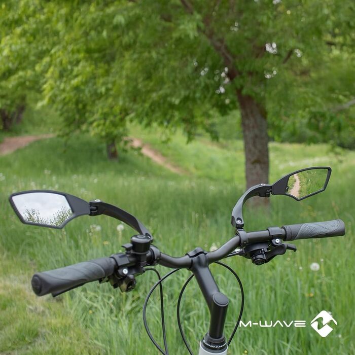 Комплект унісекс-дзеркал для велосипеда M-Wave для дорослих SPY Space, чорний, одинарний (правеліве)