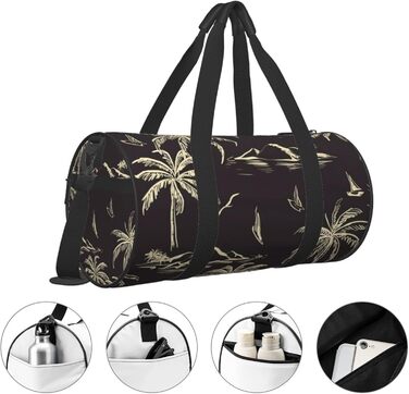 Дорожня сумка-циліндр з пальмовим принтом, спортивна сумка для чоловіків та жінок, сумка-мішок, спортивна сумка