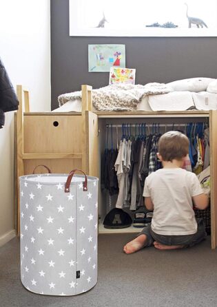 Дюймові потовщені складні круглі кошики для зберігання білизни, бавовняні (Grey Star, L) одноразові Grey Star 20'/L, 20-