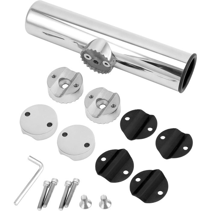 Тримачі для вудок QWORK, 2 шт., поворотні на 360 - нержавіюча сталь 304 - кріпляться до рейок 1925 мм - для риболовлі на човнах та яхтах