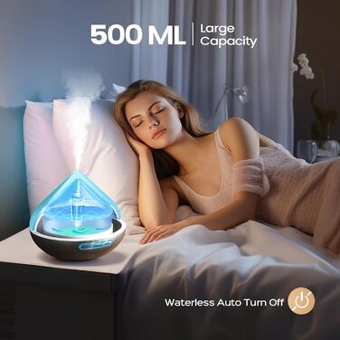 Дифузор ефірного масла 500 мл з 8 маслами, ароматерапевтичний дифузор з пультом дистанційного керування, 4 таймера, автоматичне ви