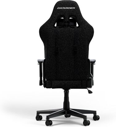Оригінальне ігрове крісло DXRacer Prince L з чорної тканини, стілець для столу, офісне крісло, обертове крісло для ПК-геймерів, чорна тканина PF24