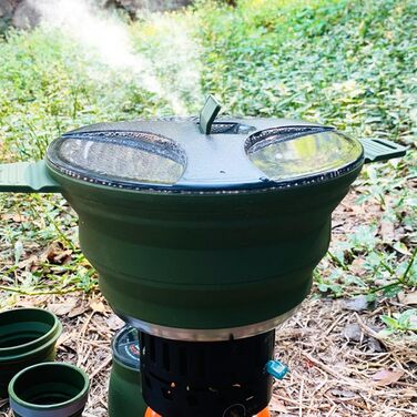 Тонкі рюкзачні миски для приготування їжі, складні, міцний, стійкий до іржі силікон для туристів та туристів, складний рюкзачний контейнер, хакі, 2