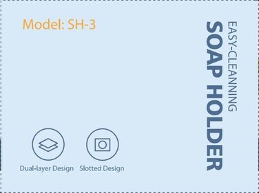 Мильниця з 3 комплектів зі зливною мильницею, захистом для мила, легким очищенням, запобігає утворенню каламуті для душу, ванної к