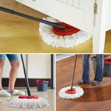 Запасна головка та база для швабри Spin Mop Запасна головка та база сумісна з Ocedar та Vileda EasyWring 2-в-1 Turbo Mop Мікрофібр