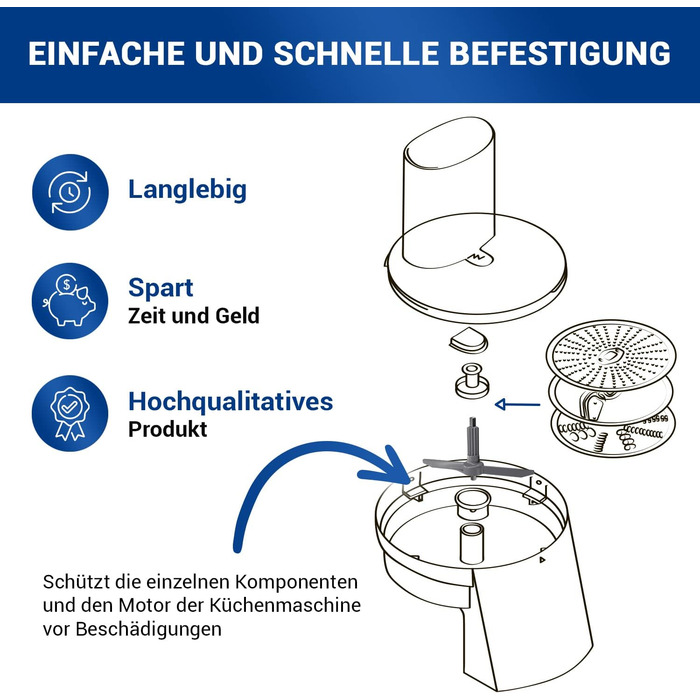 Заміна крила безперервного подрібнювача VIOKS для Bosch MUM Аксесуари 10000314 Вісь водія для кухонного комбайна Bosch MUM - MUZ9vl1 / Bosch Optimum Аксесуари MUM5 MUM9 Запасні частини Аксесуари та інші