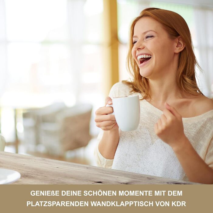 Настінний розкладний стіл KDR 80x50 см, сучковатий дуб розкладний стіл з хромованою ніжкою для настінного монтажу як обідній, письмовий або кухонний стіл висота 74 см