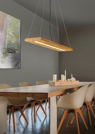 Підвісний LED-світильник Trio Leuchten Brad 323710130, античний нікель, дерево, 27 Вт LED, з димером, коричневий