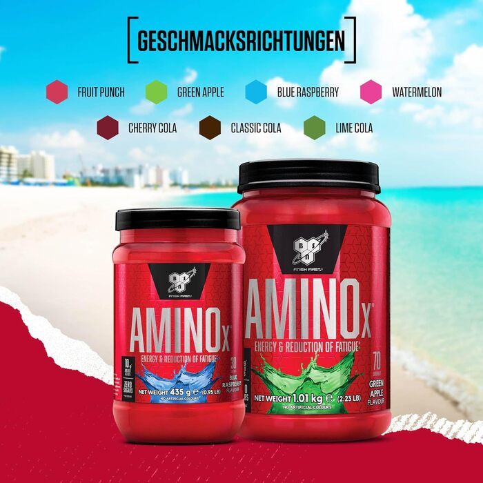 Добавка BSN Nutrition Amino X з вітаміном D, вітаміном B6 та амінокислотами, зі смаком фруктового пуншу, 70 порцій, 1 кг