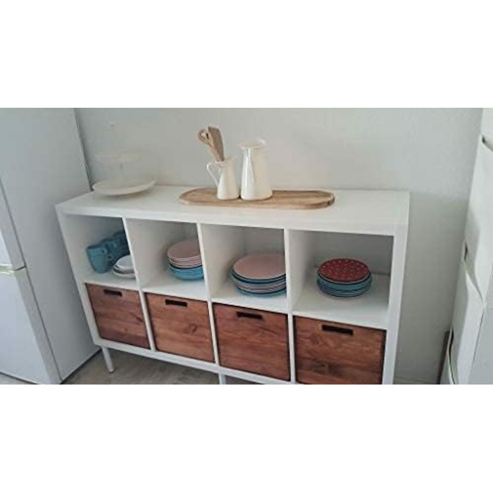 Фруктові ящики онлайн 4 дерев&39яні ящики Kallax у вживаному вигляді з доступом з 2 боків, 32x37,5x32,5 см - для декору, для зберігання на полиці Kallax, 32x37,5x32,5 см, коричневі, 4