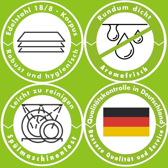 Контейнер для зберігання продуктів Always з нержавіючої сталі Герметичний та 100 герметичний, придатний для миття в посудомийній машині, духовці та морозильній камері Великий контейнер для приготування їжі, розстойки тіста, маринування (6 літрів)