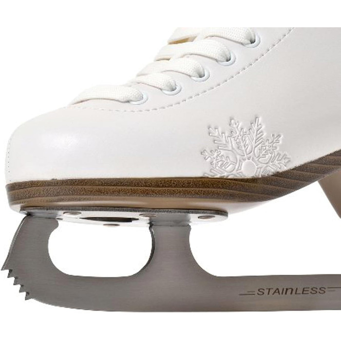 Фігурні ковзани HEAD Amber для жінок з лезами з нержавіючої сталі, дизайн сніжинки, ідеально підходять для початківців - білі, розмір 41