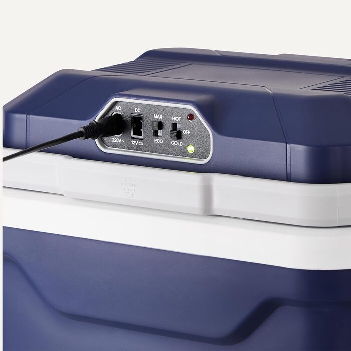 Електричний кулер Storeo Basics з функцією охолодження та нагрівання, 12 В постійного струму/230 В змінного струму для використання в автомобілі та вдома, 24 літри, синій