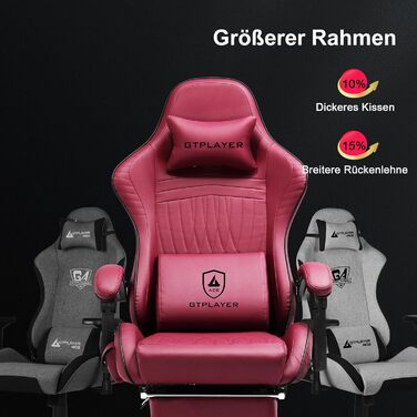 Ігрове крісло GTPLAYER, ергономічне ігрове крісло, крісло для столу, гоночне крісло для ПК з підставкою для ніг, динаміки, музика, офісне крісло, витримує до 150 кг