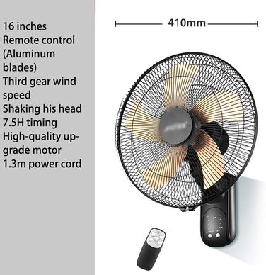 Настінні вентилятори - 16/18 дюймів - 5 лопатей вентилятора - 3 швидкості - настінні вентилятори, настінні вентилятори для дому та ресторану, настінні вентилятори для промисловості з хитною головкою, сильні