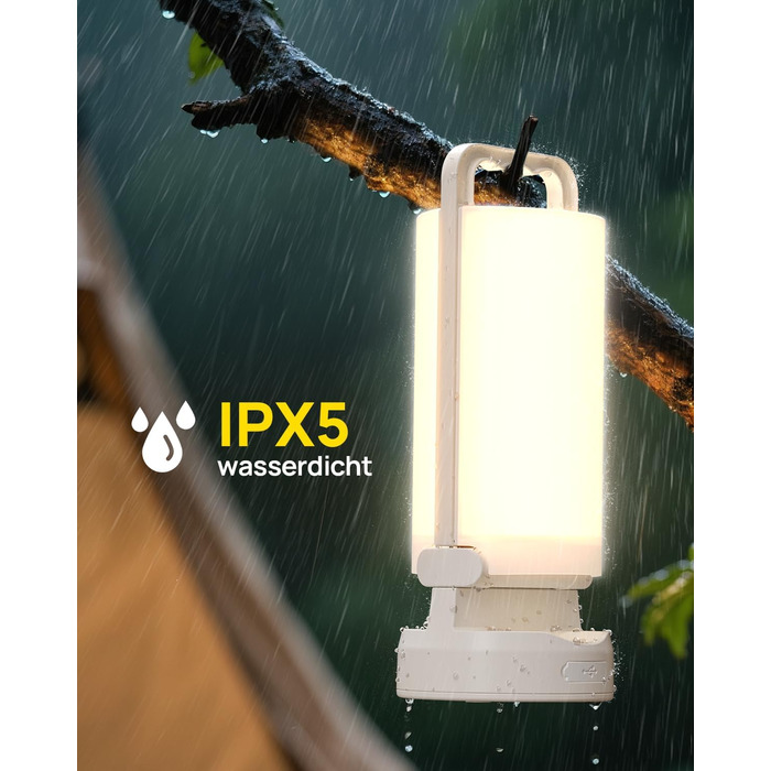 Сонячний кемпінговий ліхтар Eventek 8000 мАг, надяскравий складний світлодіодний кемпінговий ліхтар з 3 режимами та сенсорним керуванням, акумуляторний наметовий ліхтар IPX5 для відключення електроенергії, кемпінгу, походів, надзвичайних ситуацій