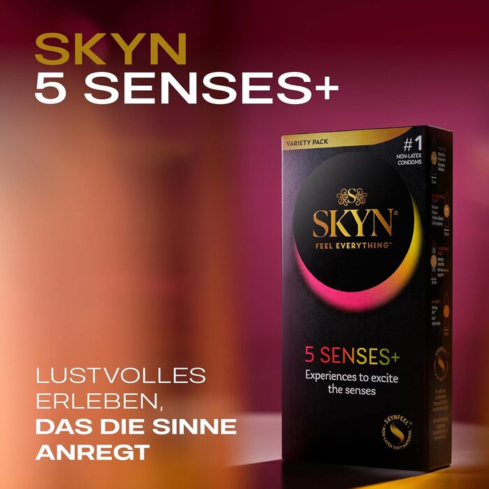 Презервативи SKYN 5 Senses, латекс-фрі, ароматизовані, 50 шт