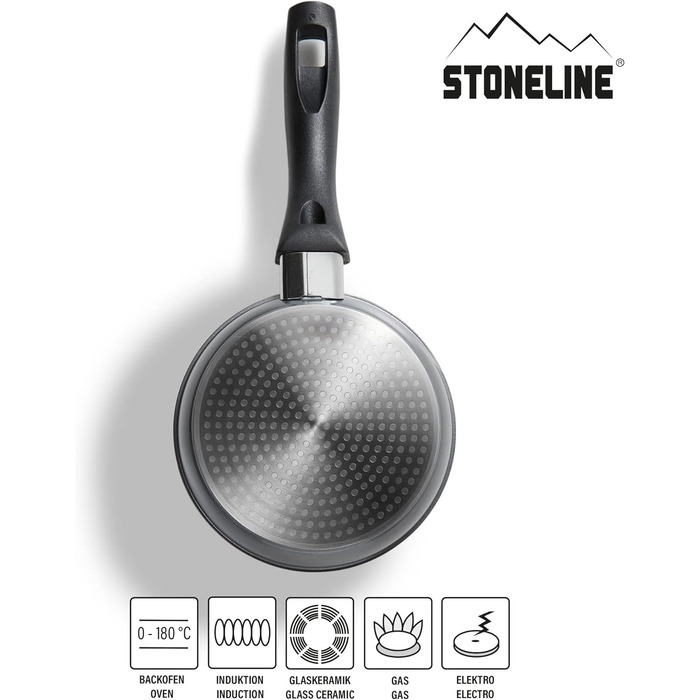 Сковорода STONELINE 16 см, сковорода підходить для індукції, сковорода покрита справжніми частинками каменю, сковороди та універса