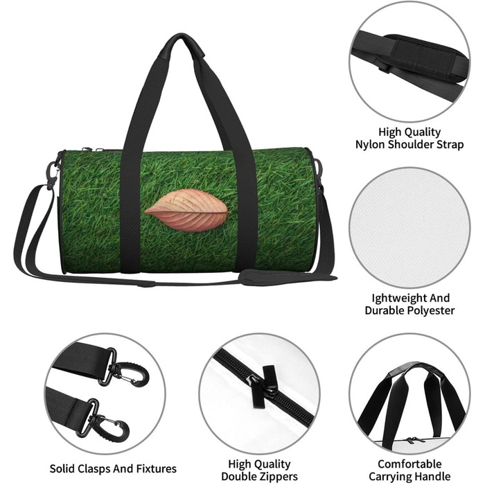 Спортивна сумка-мішок для подорожей з осіннім листям на зеленому тлі, чорна, універсальний розмір, дорожня сумка