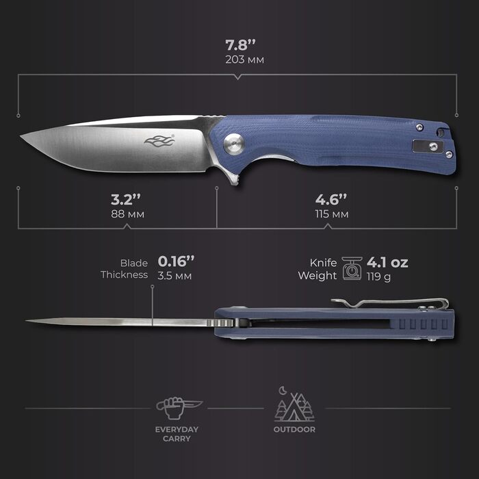 Кишеньковий ніж Ganzo Firebird FH91-GY Сталеве лезо D2 Ергономічна протиковзка ручка G10 з кліпсою Кемпінг Риболовля Полювання Спо