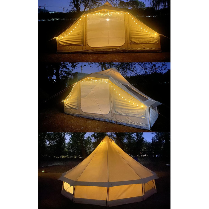 Водонепроникний 4-сезонний кемпінговий намет, пірамідальний намет з бавовни та льону, сімейний намет, намет-вігвам з отвором для дров&39яної печі/вентиляцією, знімною підлогою, великою житловою зоною, багато місця для зберігання речей, розкішний намет, ви